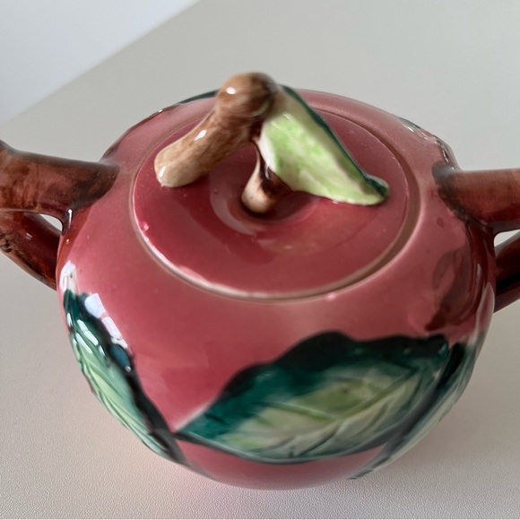 Vintage Japan Creamer & Sugar Set Pink Green Leaf - Small chips - Picture 15 of 15